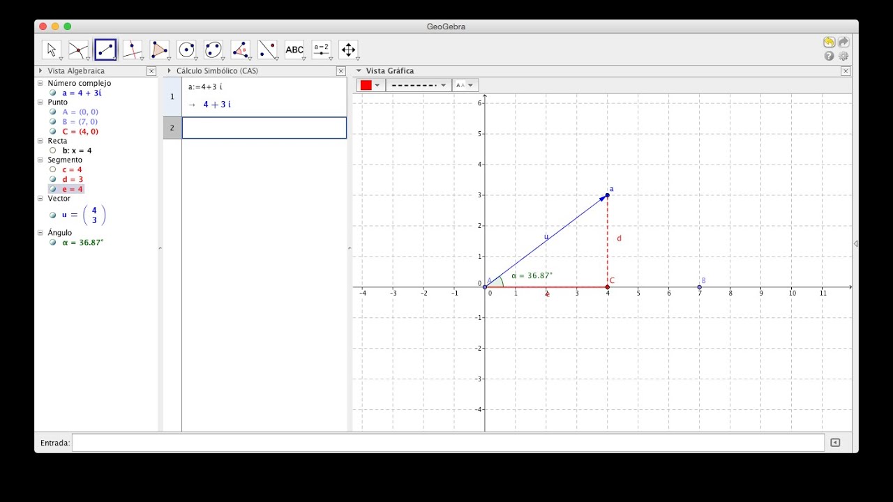 Los Números Complejos, con GeoGebra. Vídeo 1. Revisado.