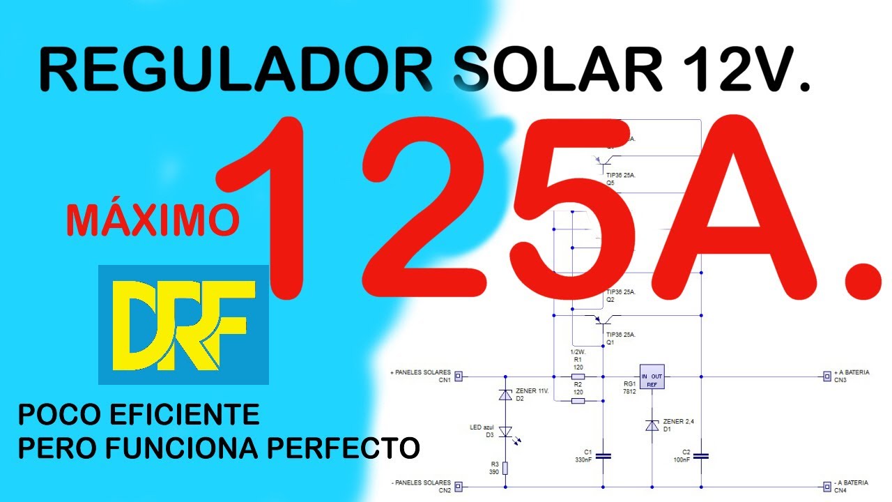 Controlador de carga solar de 12V. 125A. Casero DIY