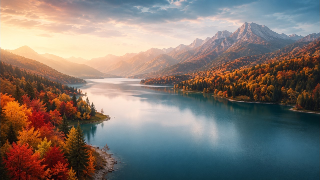 Relaxing Piano Music for Focus & Calm Work | Autumn Mountain Soundscapes