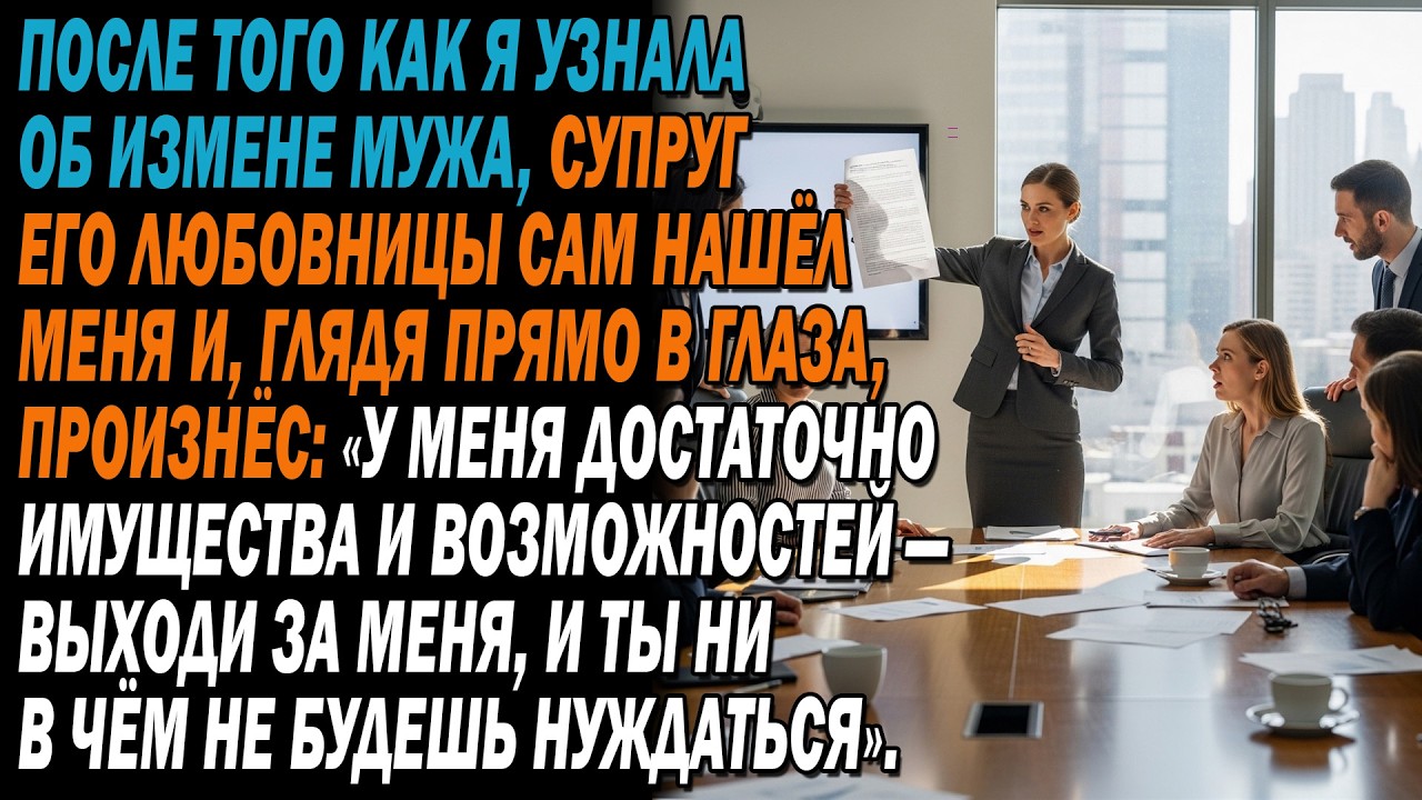 После измены мужа супруг его любовницы пришёл ко мне😳: «У меня много имущества, выходи за меня» 💍