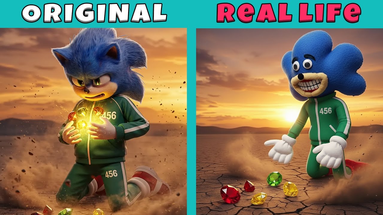 Sonic Brings Ruby Gems into Squid Game! | Sonic Original vs Real Life | Sonic Animation