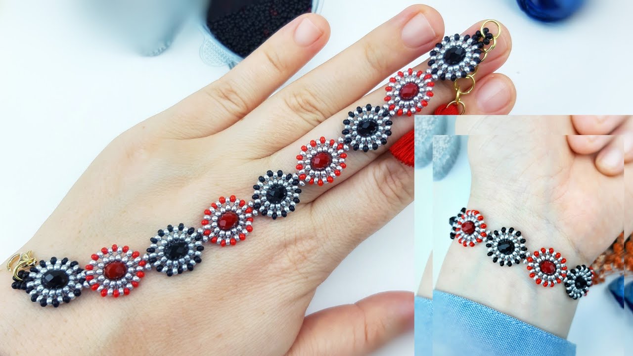 Zarif Boncuk Bileklik Yapımı. Elegant Bead Bracelet Making. Beading Tutorial