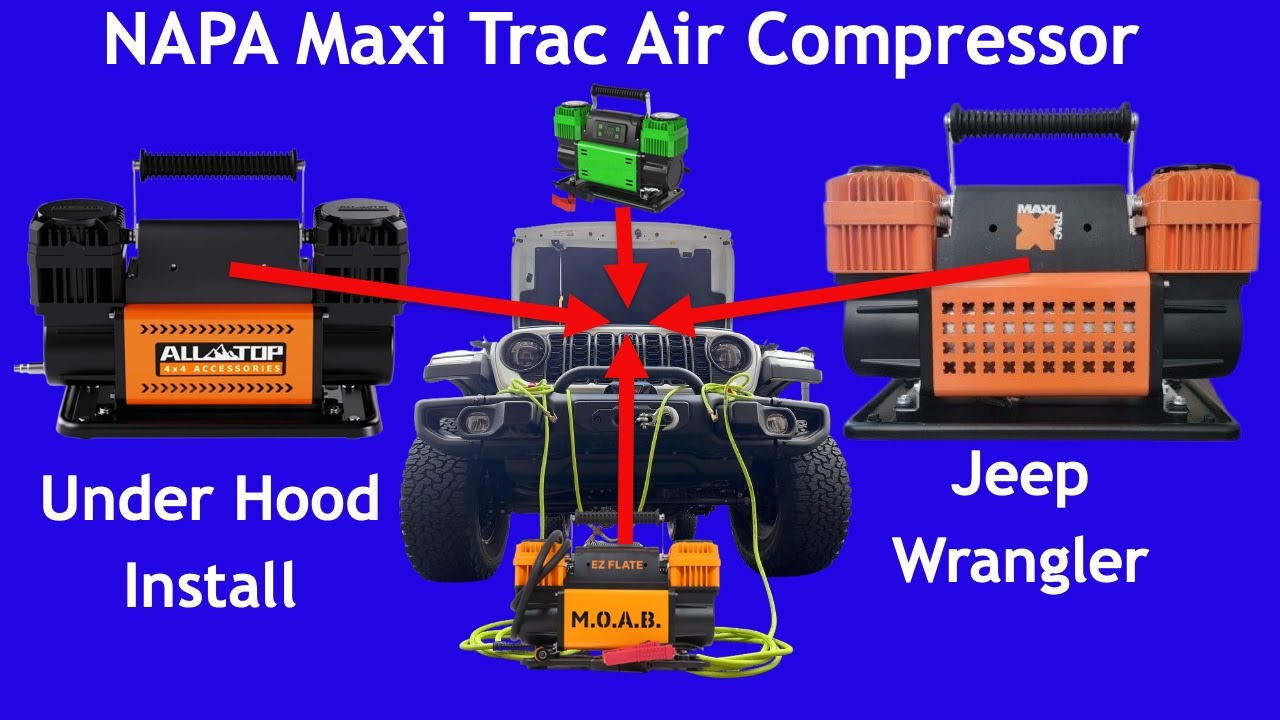Jeep Wrangler Air Compressor Mount for Under the Hood Installation for NAPA, Maxi Trac, etc.