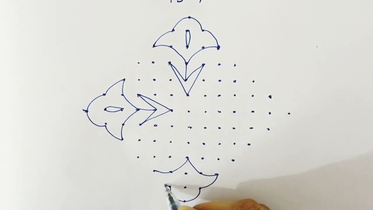 Simple and easy rangoli designs 13×1 dots daily rangoli design#muggulu #kolam #rangoli #easyrangoli
