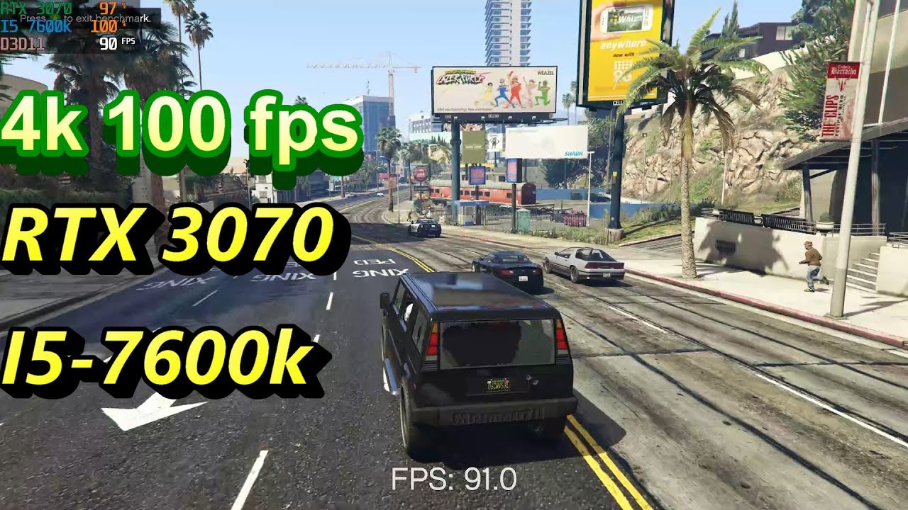 GTA 5 Benchmark Intel Core I5 7600k & RTX 3070