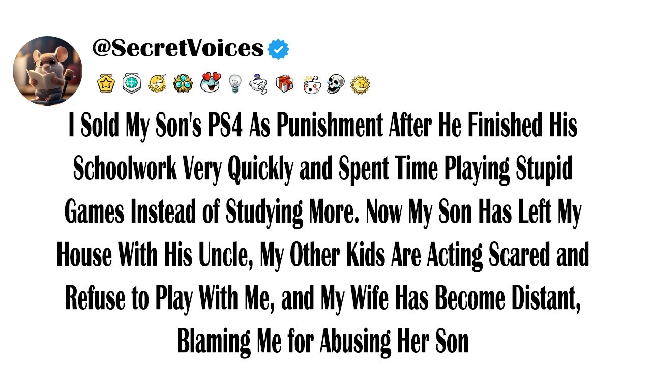 I Sold My Son's PS4 As Punishment After He Finished His Schoolwork Very Quickly and Spent Time Pl...