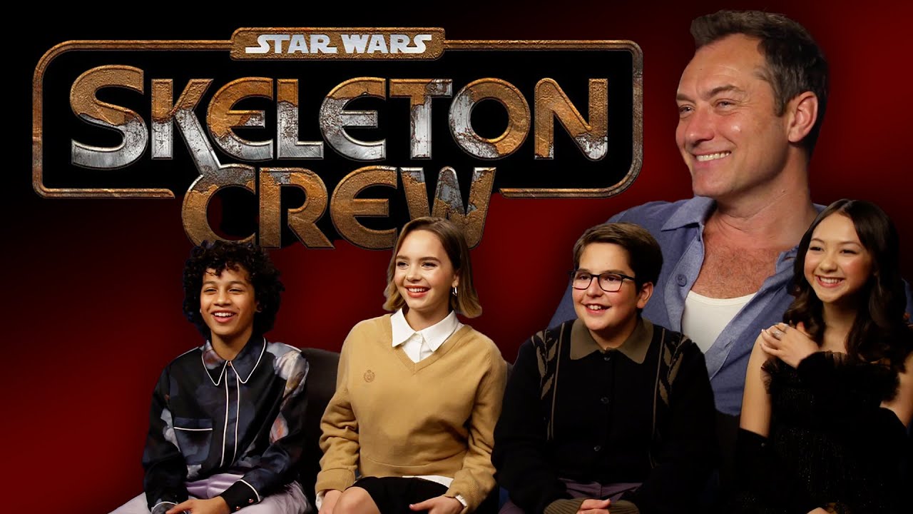 Jude Law and the cast of SKELETON CREW talk working with puppets, a Mandalorian crossover, and MORE