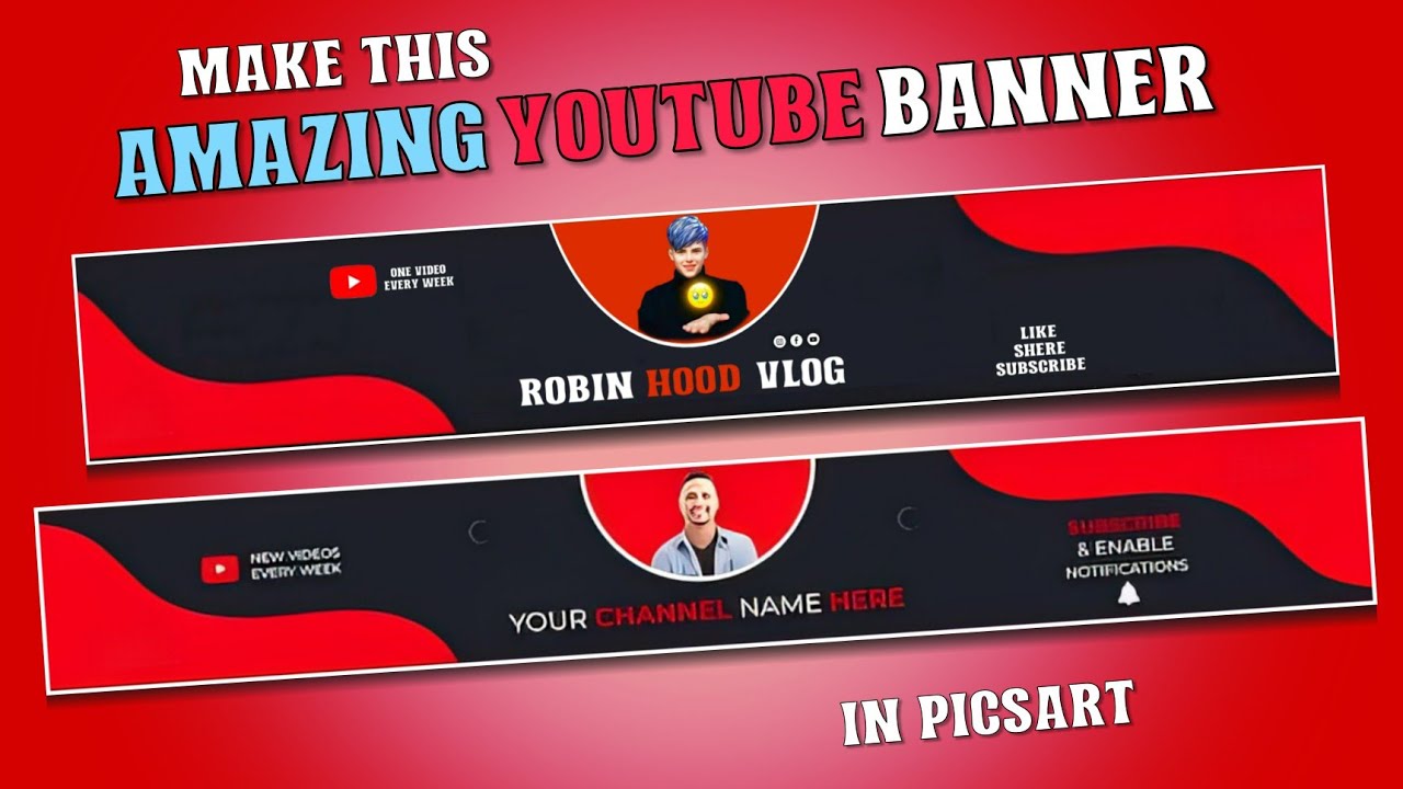 How to Make a Best YouTube Banner in Picsart👌