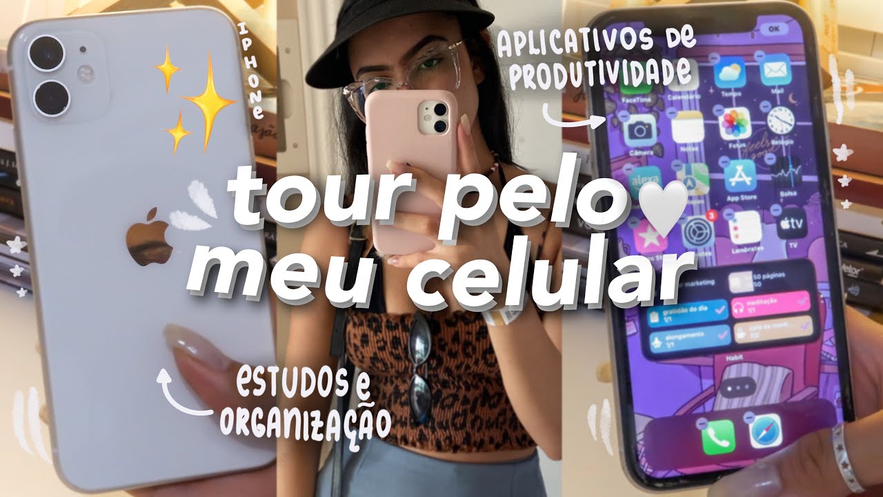 tour pelo meu celular (iphone 11)📲| apps de produtividade, hábitos, organização & estudos 🤍
