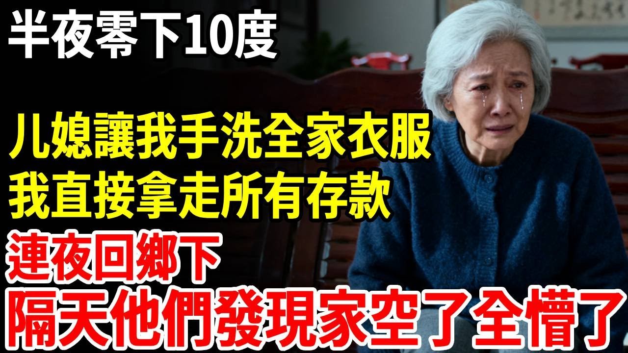半夜零下10度，儿媳敲門讓我手洗全家衣服，我直接拿走所有存款，連夜回鄉下，隔天他們發現家空了全懵了#老人社 #長壽秘密#故事#養老