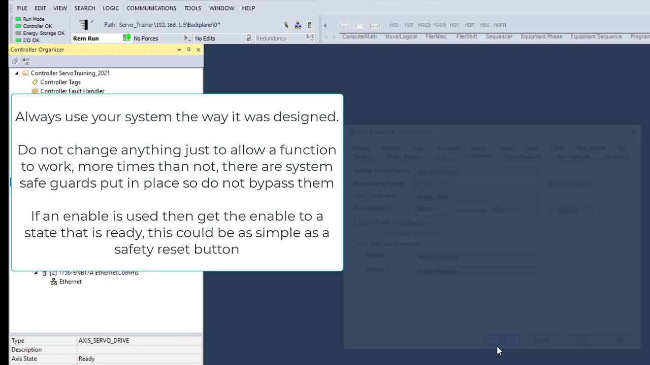 Using Motion Direct Commands In Studio 5000 | Controlling An Axis
