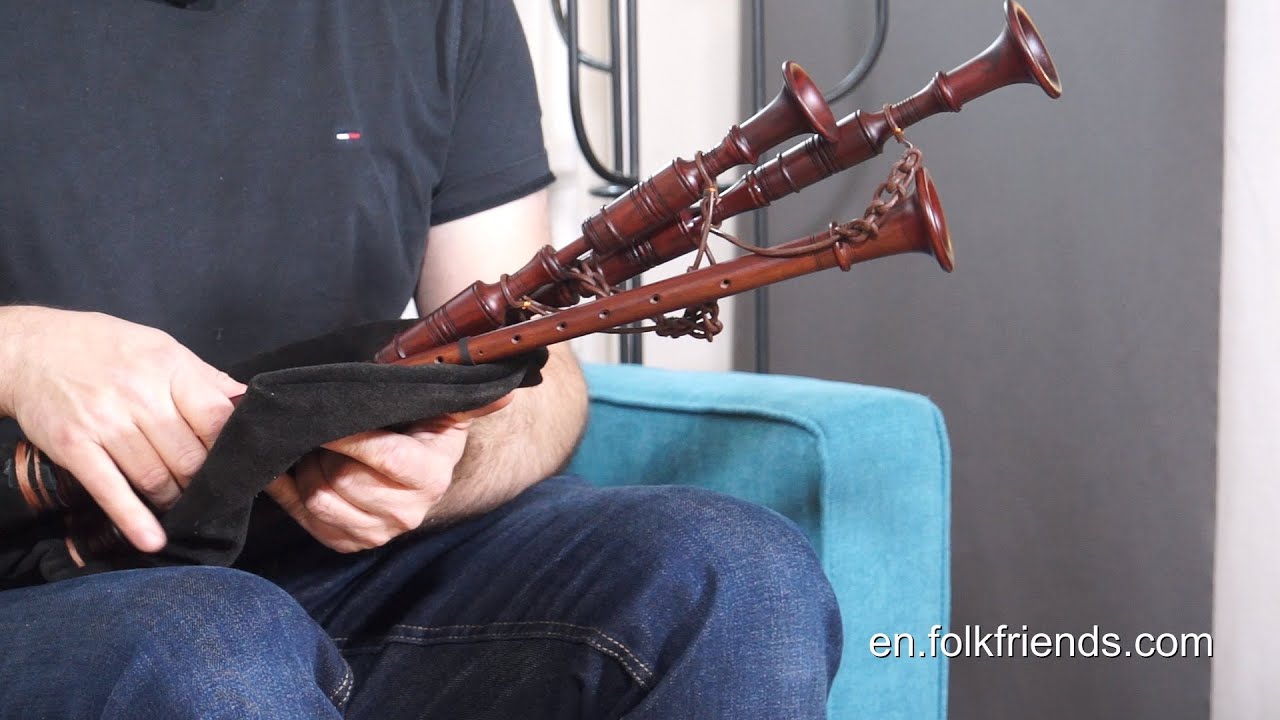 German medieval smallpipes (A-Minor) w. detachable chanter (Marktsack Smallpipes)