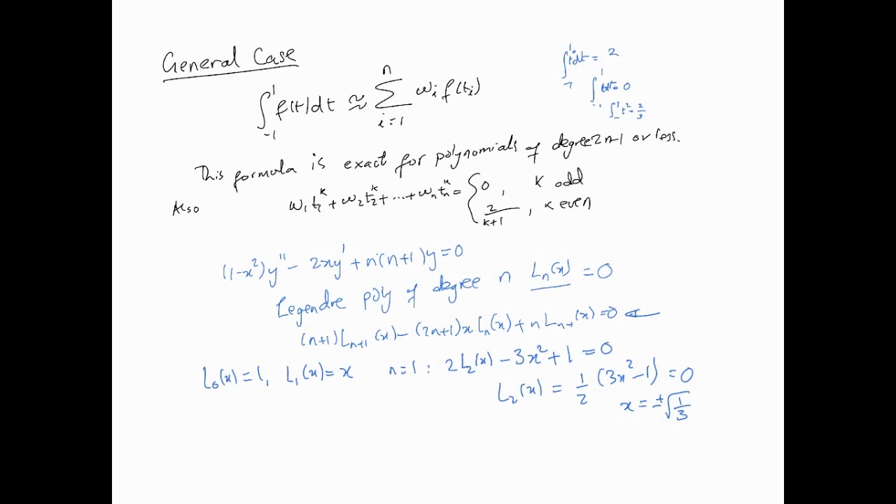 Numerical Integration - Gaussian-Legendre Quadrature