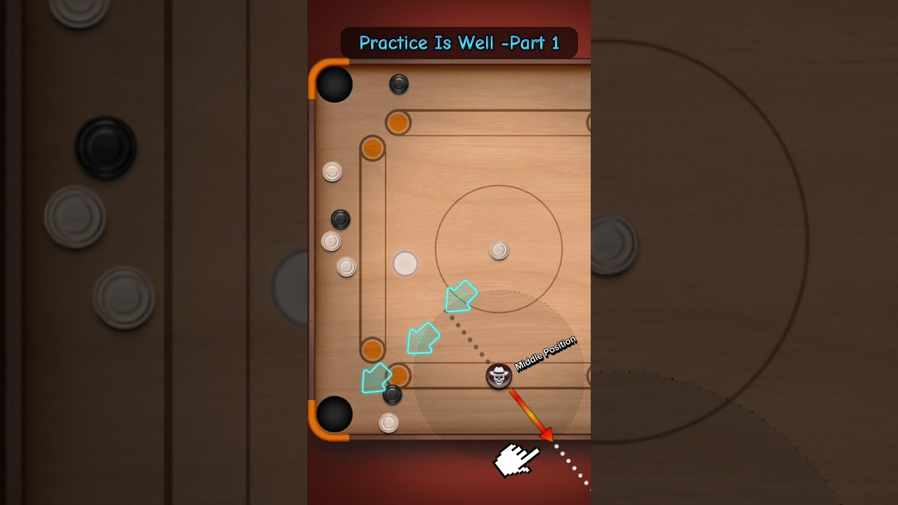 Practice Is Well Part -1👍 Indirect Trick ✅🤫#shorts #ytshort #carrompool #viral #indirectshots