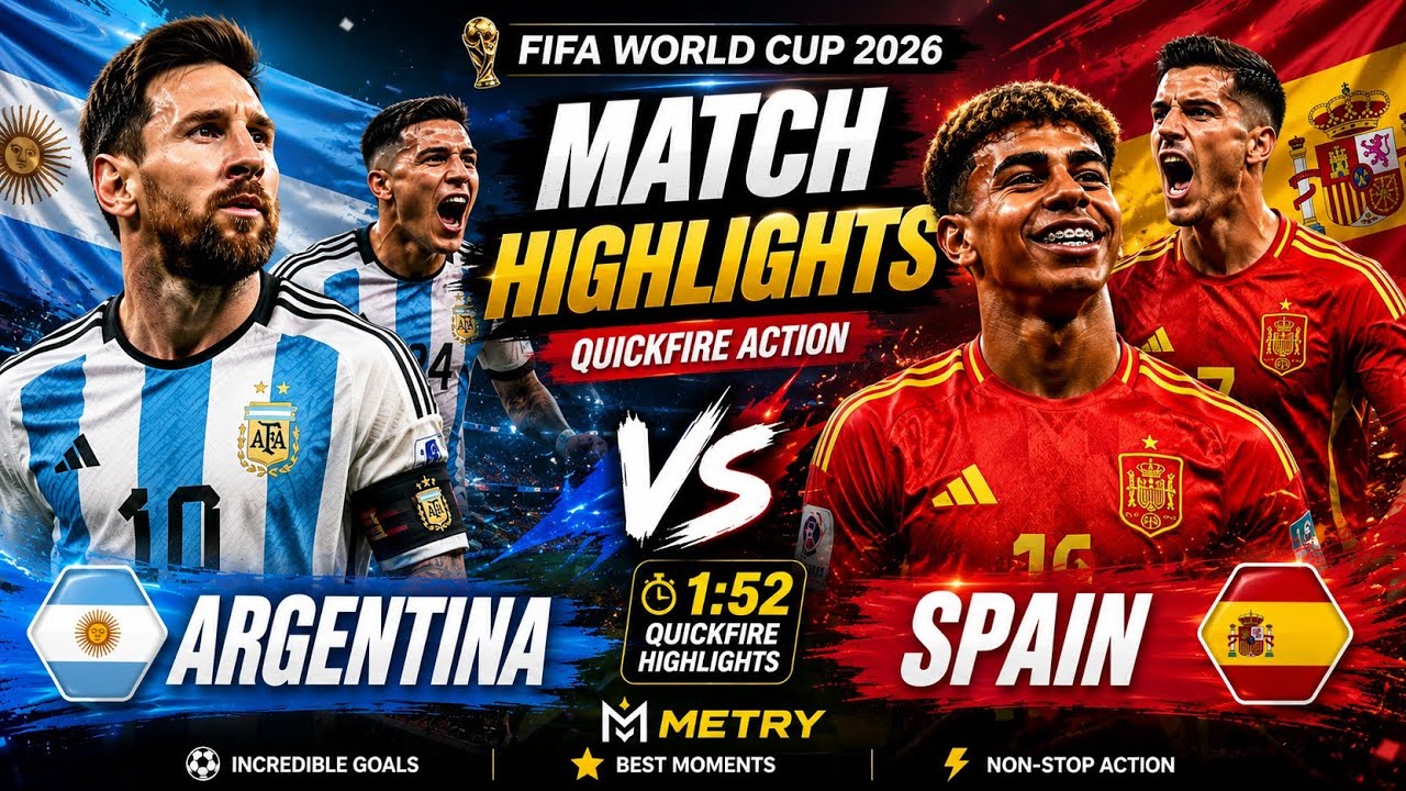 Argentina 🇦🇷 vs Spain 🇪🇸 | QUICKFIRE GOALS & HIGHLIGHTS! ⚡🔥 | FIFA World Cup 2026 | 