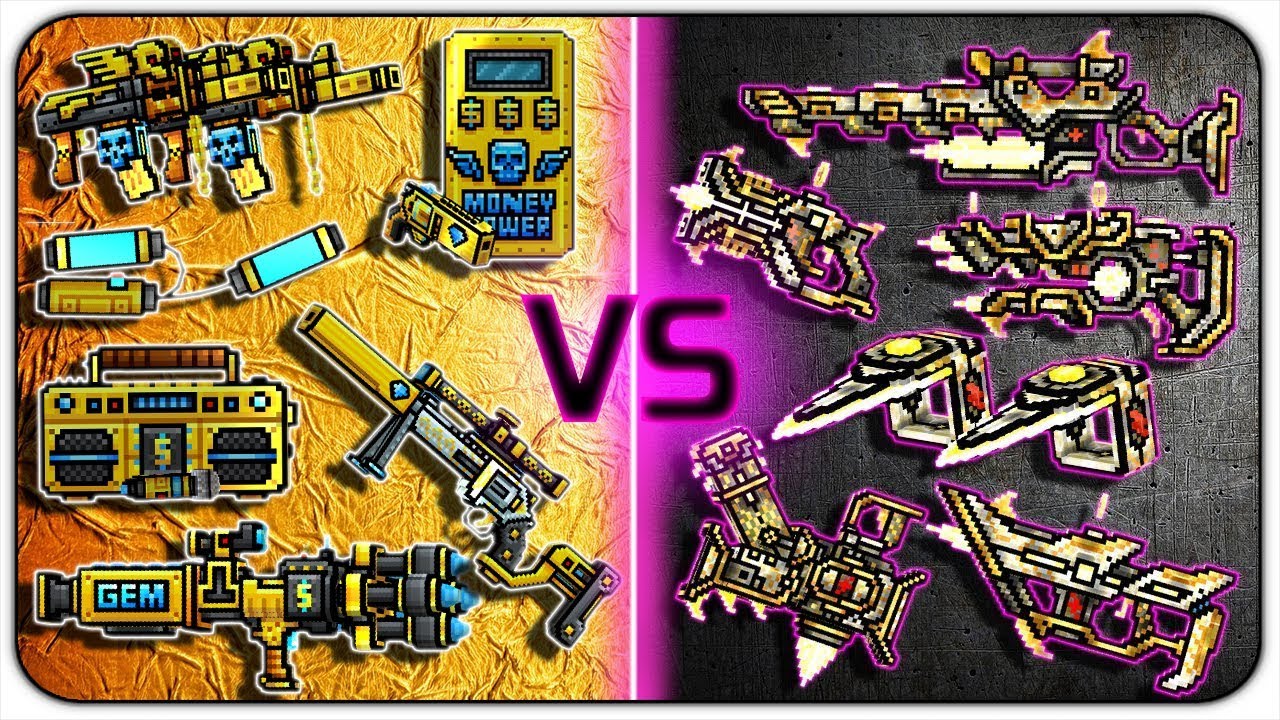 Pixel Gun 3D - Golden Division Weapons VS Steel Division Weapons
