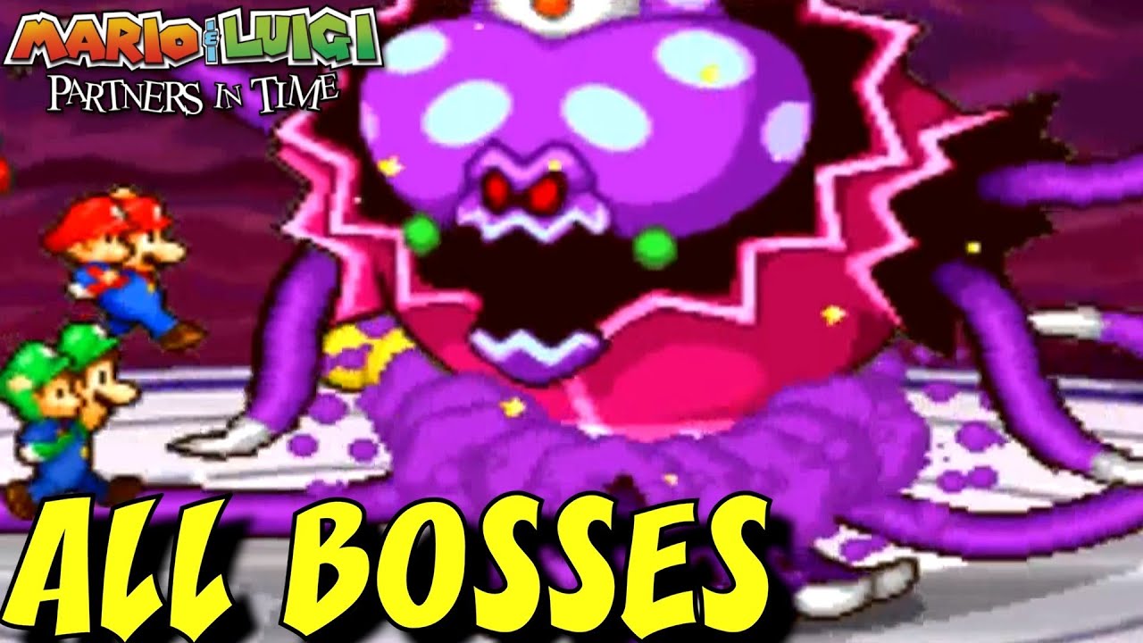 Mario & Luigi: Partners in Time - All Boss Fights (NO DAMAGE)