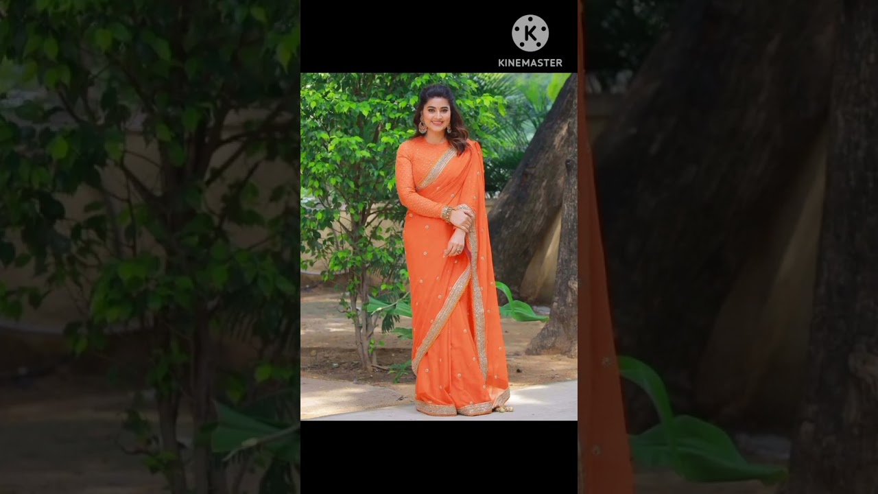 Orange Saree Look #viralvideo  #youtubeshorts #viral