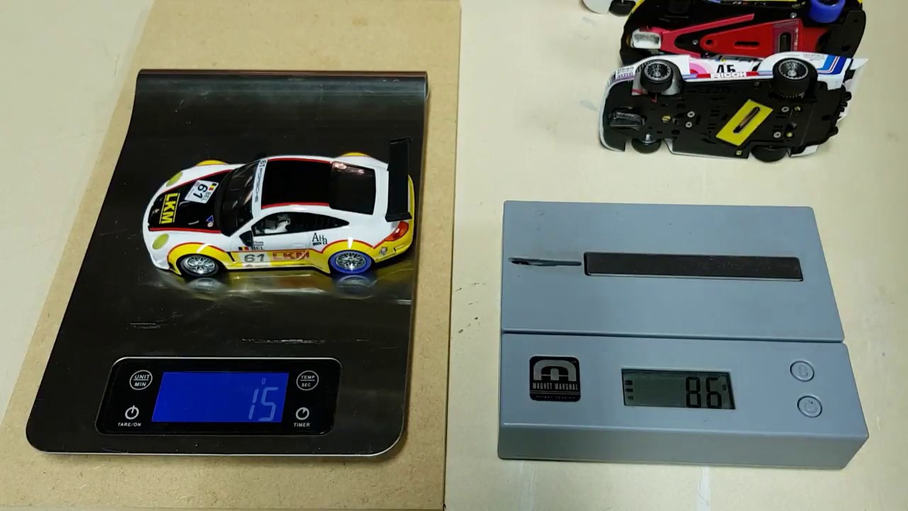 Make your own slot car motor magnet downforce tester vs Magnet Marshal
