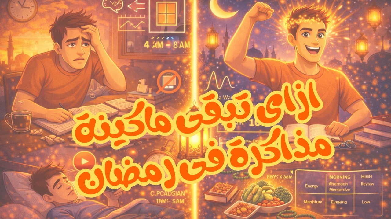 وحش المذاكرة في رمضان 2026: كيف تذاكر بتركيز 200% وتنهي منهجك بـ 