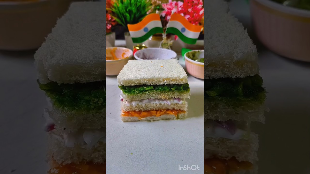 Tri colour Sandwich ! Republic day special #sandwich #shorts #food #youtubeshorts #trending #recipe