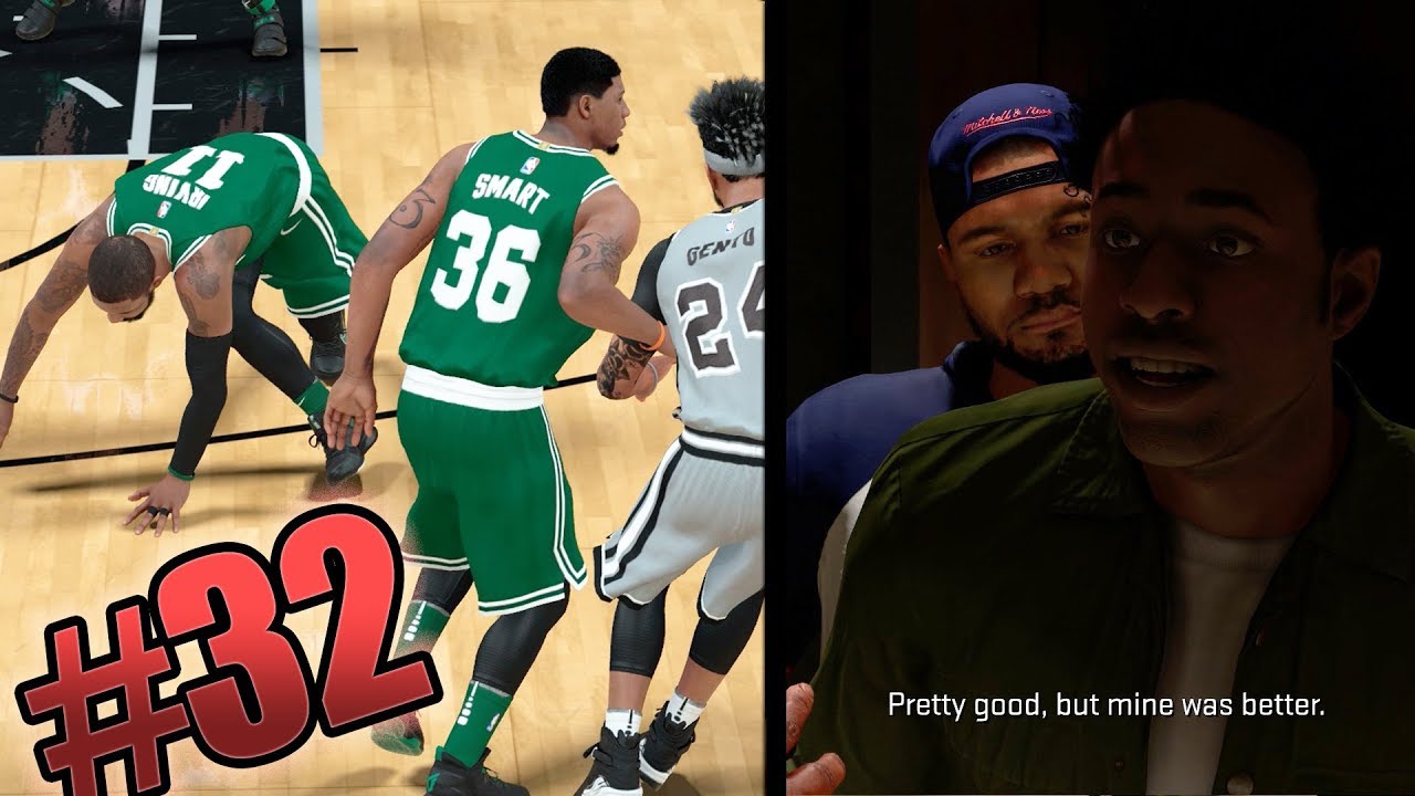 NBA 2k18 MyCAREER - Nasty Ankle Breaker on Kyrie! Shaq Diss Track in The Studio! Ep. 32