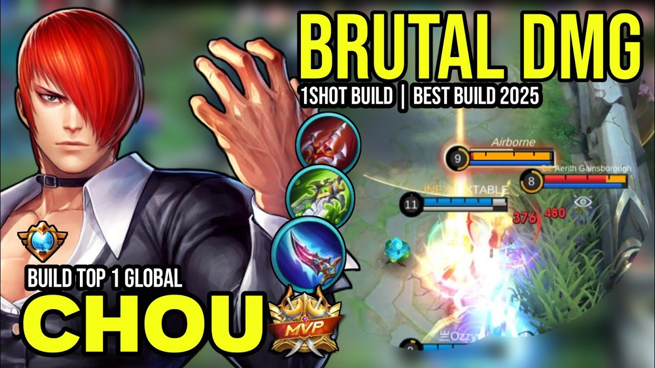 CHOU BEST BUILD 2025 | BUILD TOP 1 GLOBAL CHOU GAMEPLAY | MOBILE LEGENDS✓