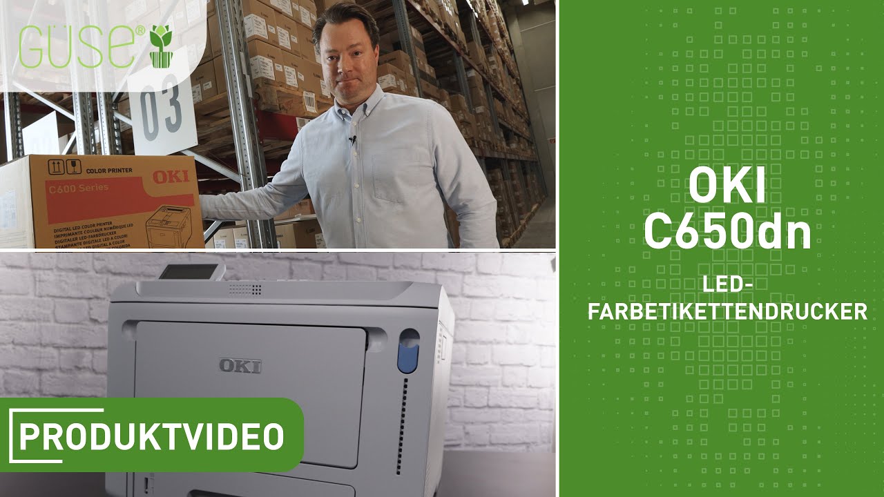 OKI C650dn – LED-Farbetikettendrucker | Güse Shop | Produktvideo