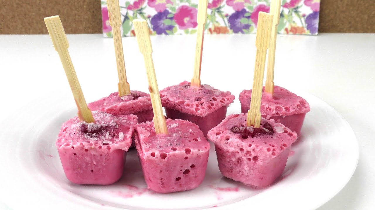 Mini Milcheis Erfrischung / Mini Eis mit Himbeergeschmack / ganz einfach selber machen / DIY