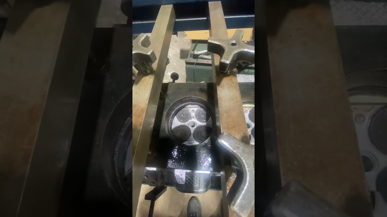 Cylinder head pressure test crack checking @powerplayengines #enginerebuilding #machineshop