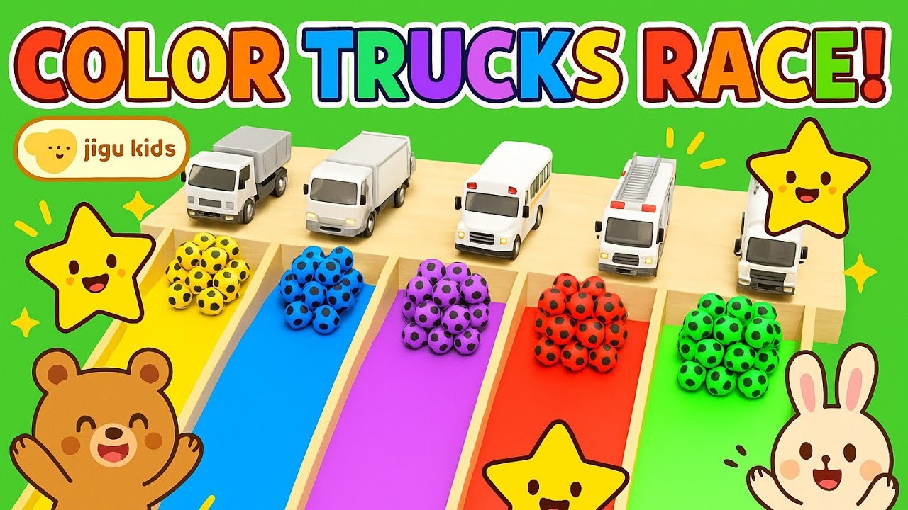 Learn  color with truck  🚛 | @jigu Tv|#kid cartoon |rhymes song