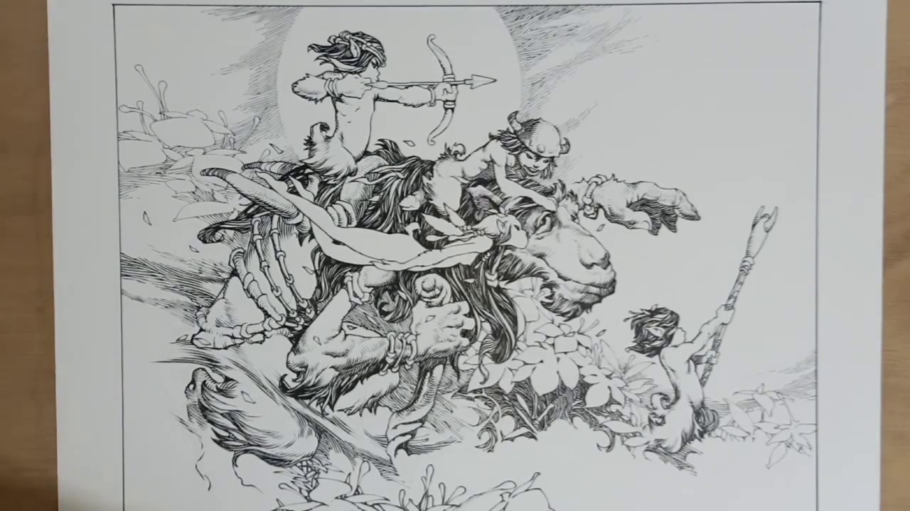 Fantasy Art Drawing. Pen and Ink Process.