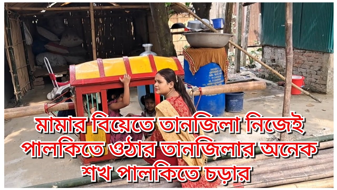 পালকি দেখে তানজিলা অনেক খুশি হল পালকি নিয়ে মামার শশুর বাড়ি যাবে তানজিলা/Blogger Shahin