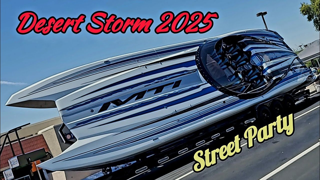 Desert Storm Lake Havasu 2025 Big Boats Street Party Video #1 Street Scene Boats & Vendors 