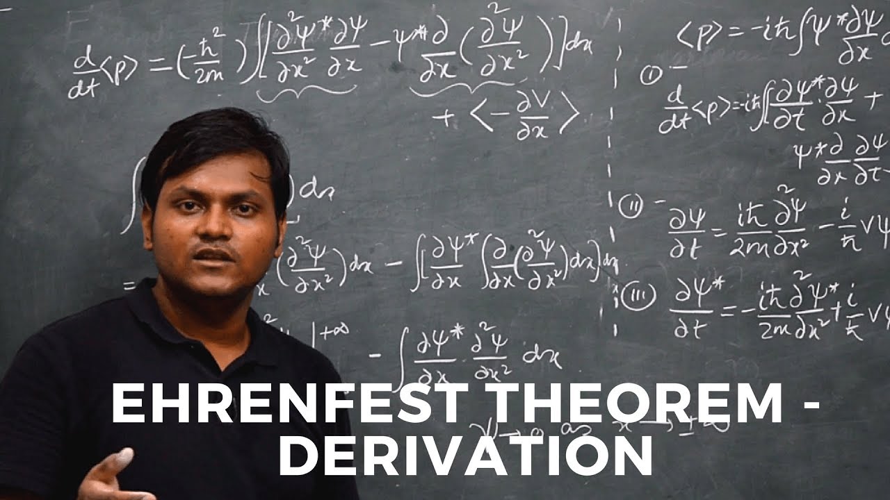 Ehrenfest Theorem | DERIVATION using Schrodinger's Equation | Time derivative of avg Momentum