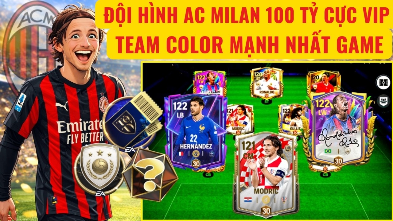 🏆FC MOBILE | XÂY DỰNG TRẢI NGHIỆM ĐỘI HÌNH AC MILAN 100 TỶ CỰC VIP | TEAM COLOR TOP ĐẦU GAME