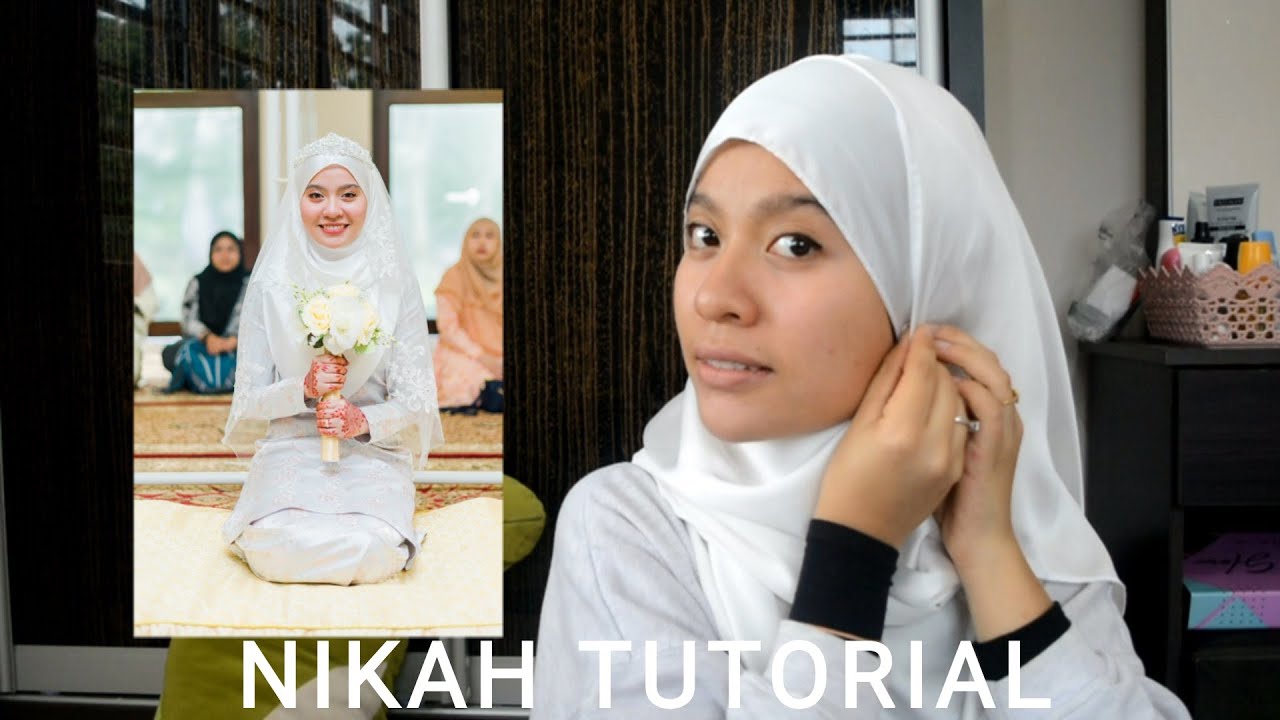 Akad Nikah | Neat White Satin Shawl Tutorial | HIJAB TUTORIAL | MALAYSIA