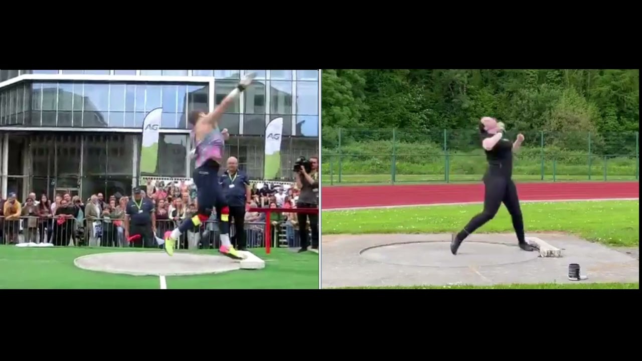 Alana vs David Storl Glide Shot Put