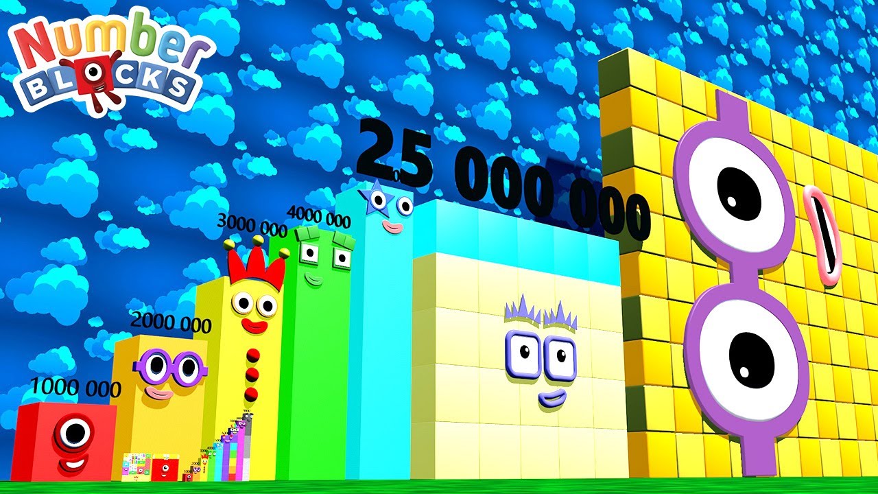 Numberblocks Step Squad NEW 1 to 1225 vs 200000000 BIGGEST - The Amazing Step Squad Numberblocks