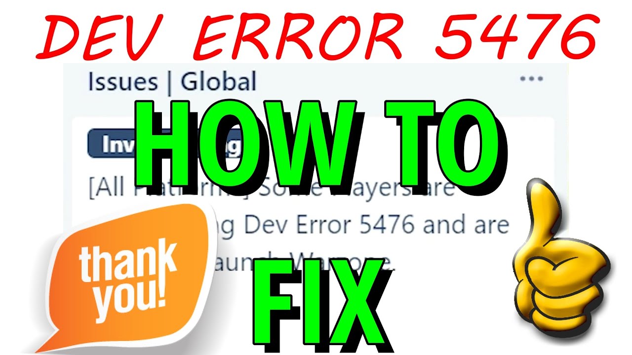 Call Of Duty Warzone - HOW TO FIX DEV ERROR 5476