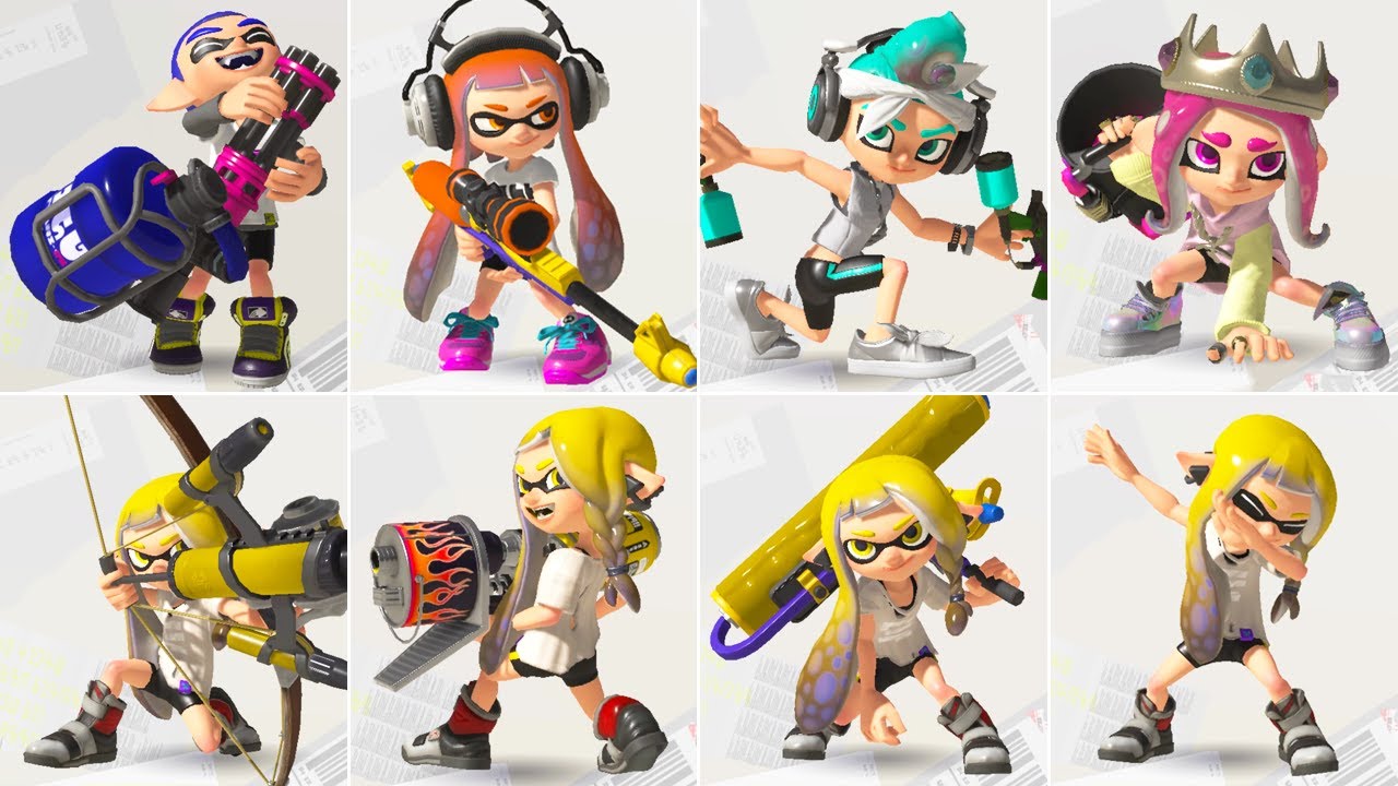 Splatoon 1, 2 & 3 - All Win & Loss Animations + Emotes (DLC Included)