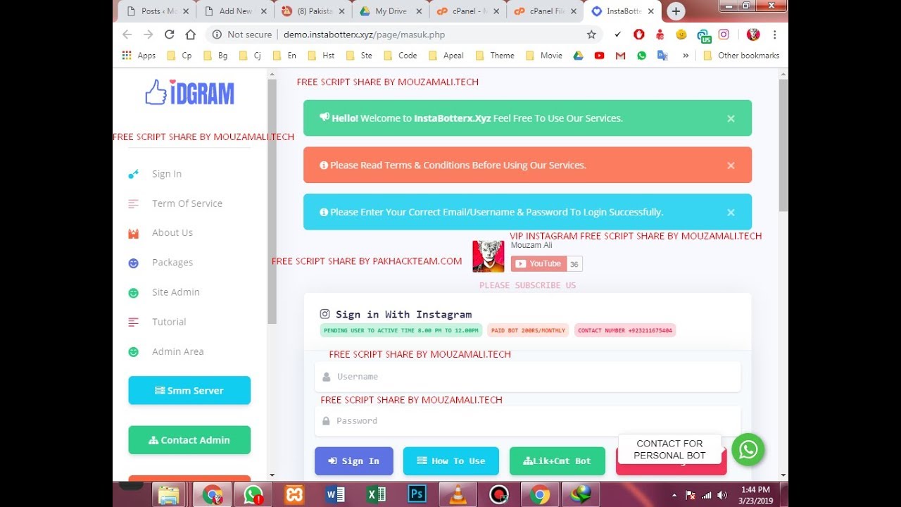 How To Download Instagram Auto Login Latest Script 2019-2022 Share By MouzamAli.Tech