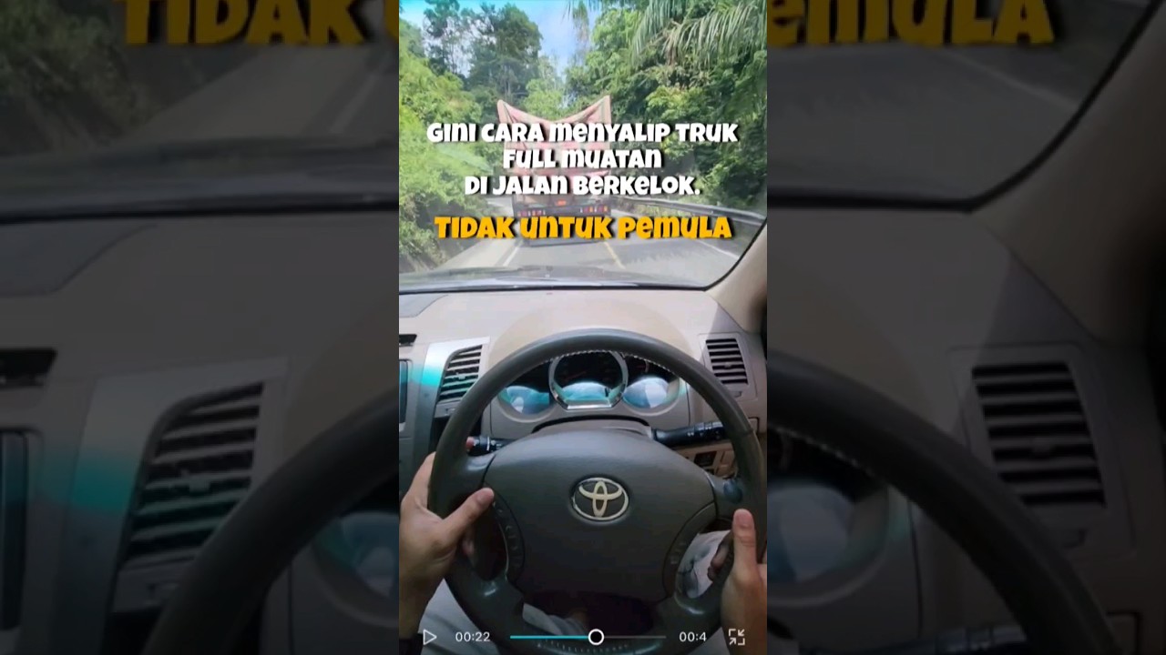 Gini cara menyalip Truk Full Muatan di Jalan berkelok #belajarnyetirmobil #supirtruk