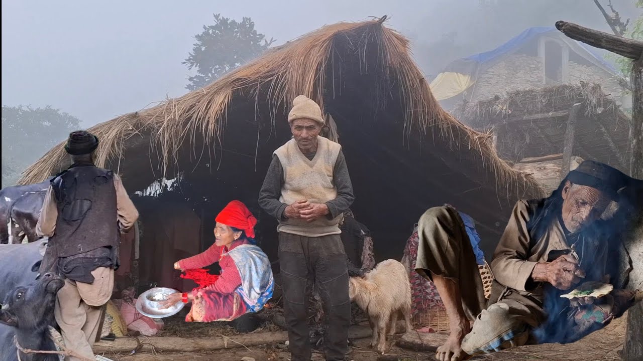 Beautiful Nepali Mountain Village Traditional Lie of Nepall Peaceful And Relaxing Village Life.
