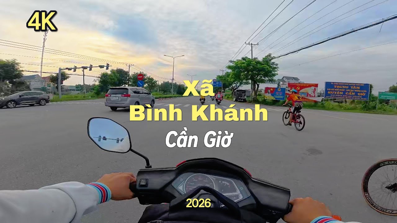 Xã Bình Khánh Đ. Rừng Xác ở Cần Giờ chạy xe máy đến Cầu Rạch Lá cuối tuần nhiều người đi xe đạp [4K]