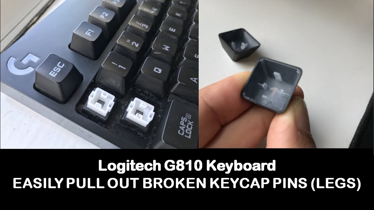 Easily pull out broken stuck keycap pins (legs) | Logitech G810 Mechanical Keyboard
