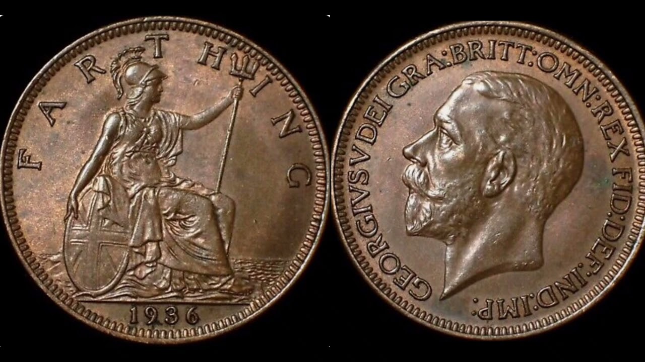 Ценность и обзор монеты 1 фартинг 1936 года Великобритании + Монеты Георга V