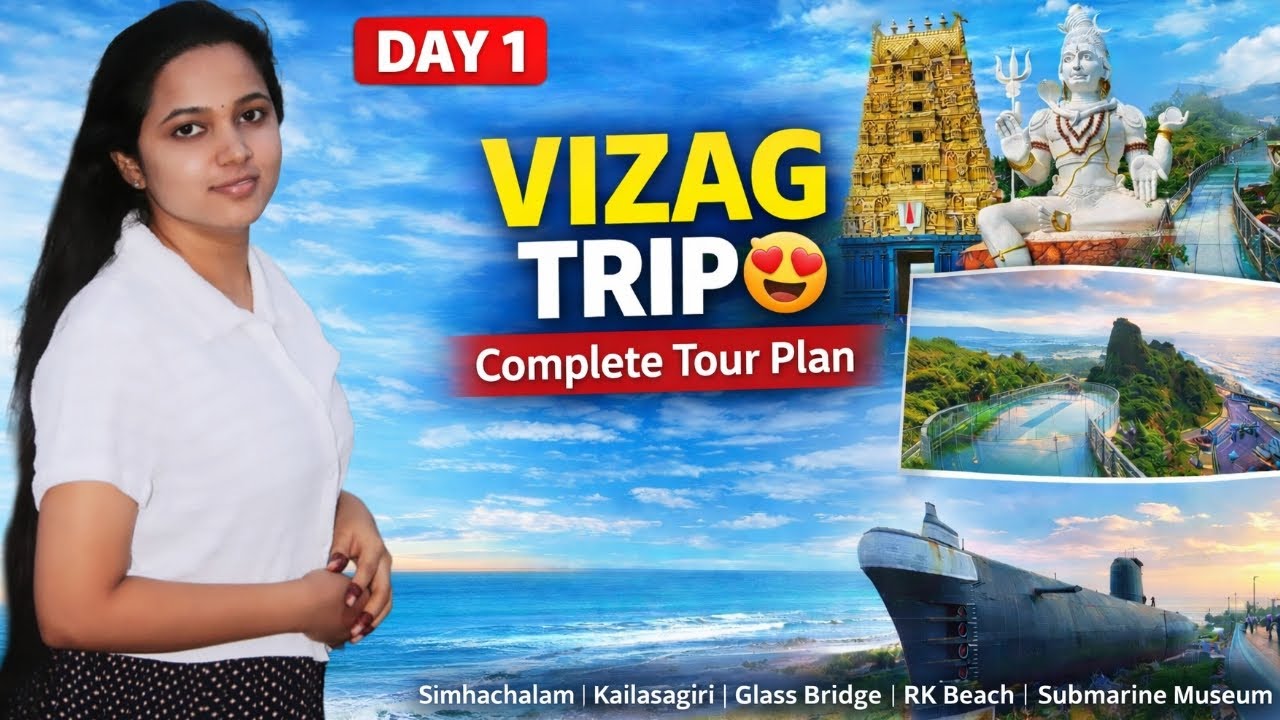 Vizag Trip Complete Tour Plan || Raveena Trinadh | Simhachalam | Rk Beach | Glass Bridge Vizag | 