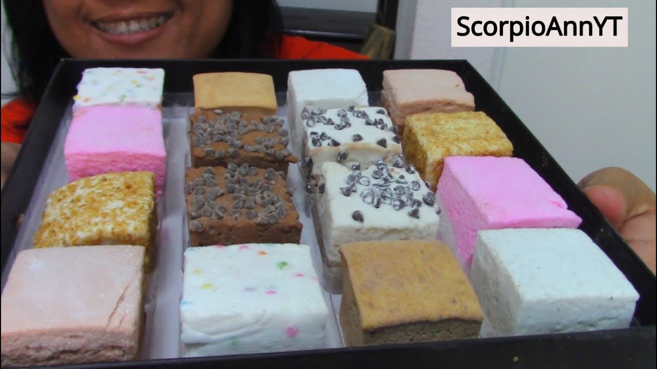 ASMR Eating Oh! Nuts Gourmet Handmade Marshmallows 8 Flavors