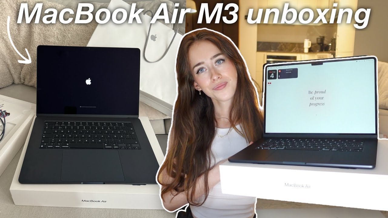 Распаковка MacBook Air M3 (15 дюймов) | настройка, виджеты, эстетическая кастомизация